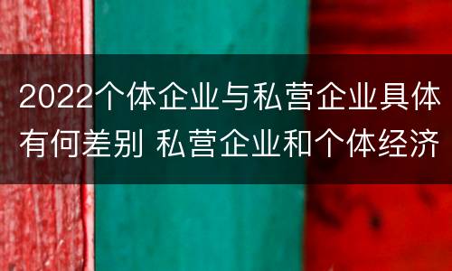 2022个体企业与私营企业具体有何差别 私营企业和个体经济的区别