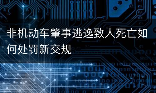 非机动车肇事逃逸致人死亡如何处罚新交规