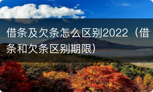 借条及欠条怎么区别2022（借条和欠条区别期限）