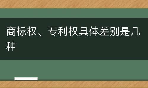商标权、专利权具体差别是几种