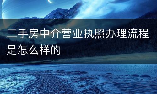二手房中介营业执照办理流程是怎么样的