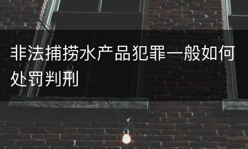 非法捕捞水产品犯罪一般如何处罚判刑