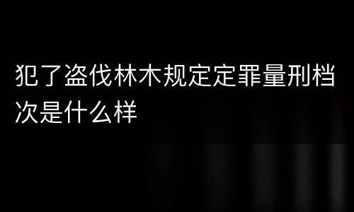 犯了盗伐林木规定定罪量刑档次是什么样
