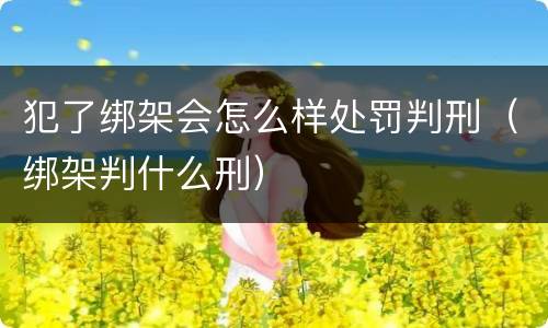 犯了绑架会怎么样处罚判刑（绑架判什么刑）
