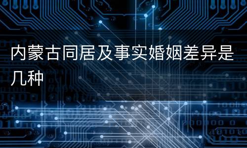 内蒙古同居及事实婚姻差异是几种