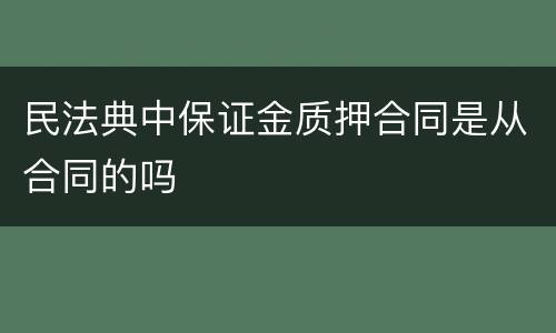 民法典中保证金质押合同是从合同的吗
