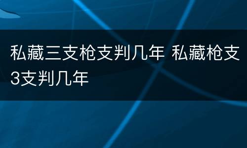私藏三支枪支判几年 私藏枪支3支判几年