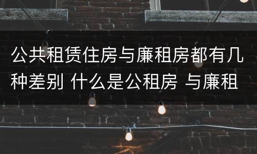 公共租赁住房与廉租房都有几种差别 什么是公租房 与廉租房有什么区别?
