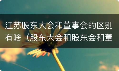 江苏股东大会和董事会的区别有啥（股东大会和股东会和董事会有什么区别）