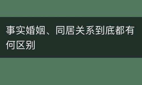 事实婚姻、同居关系到底都有何区别