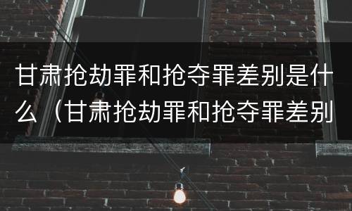 甘肃抢劫罪和抢夺罪差别是什么（甘肃抢劫罪和抢夺罪差别是什么案件）