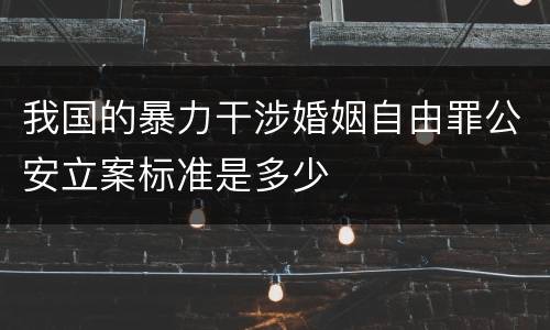 我国的暴力干涉婚姻自由罪公安立案标准是多少