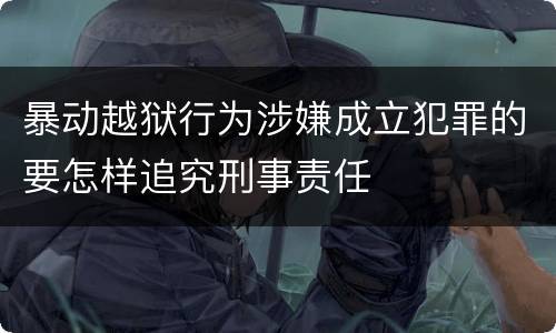 暴动越狱行为涉嫌成立犯罪的要怎样追究刑事责任