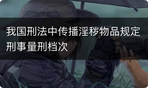 我国刑法中传播淫秽物品规定刑事量刑档次