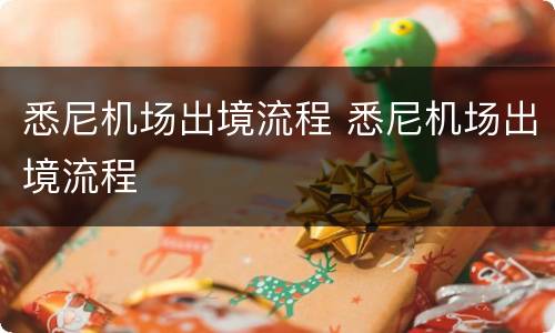 悉尼机场出境流程 悉尼机场出境流程