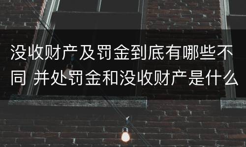 没收财产及罚金到底有哪些不同 并处罚金和没收财产是什么意思