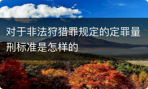对于非法狩猎罪规定的定罪量刑标准是怎样的