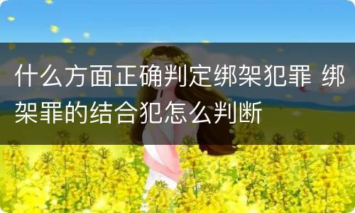 什么方面正确判定绑架犯罪 绑架罪的结合犯怎么判断