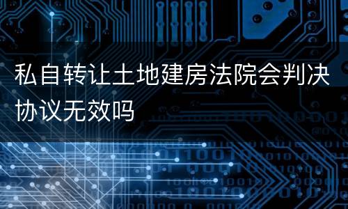 私自转让土地建房法院会判决协议无效吗