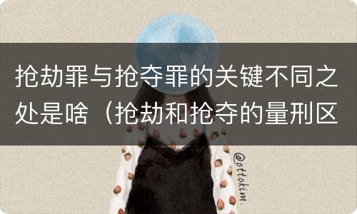 抢劫罪与抢夺罪的关键不同之处是啥（抢劫和抢夺的量刑区别）