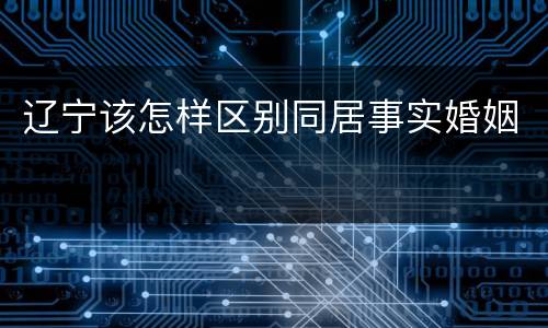 辽宁该怎样区别同居事实婚姻