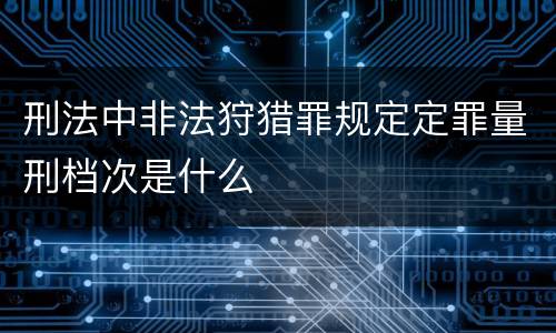 刑法中非法狩猎罪规定定罪量刑档次是什么