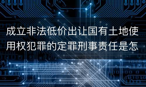 成立非法低价出让国有土地使用权犯罪的定罪刑事责任是怎样的