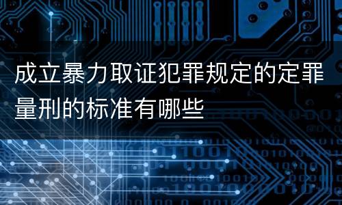 成立暴力取证犯罪规定的定罪量刑的标准有哪些