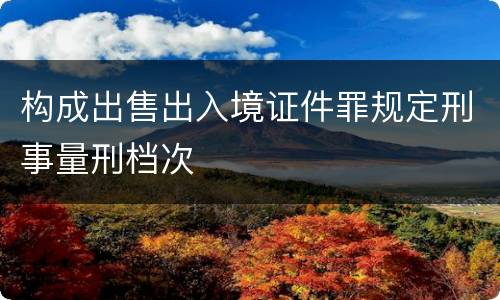 构成出售出入境证件罪规定刑事量刑档次