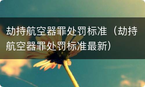 劫持航空器罪处罚标准（劫持航空器罪处罚标准最新）