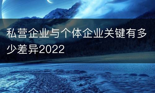 私营企业与个体企业关键有多少差异2022