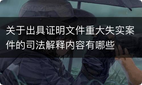 关于出具证明文件重大失实案件的司法解释内容有哪些