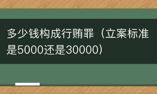 多少钱构成行贿罪（立案标准是5000还是30000）