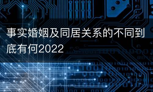 事实婚姻及同居关系的不同到底有何2022