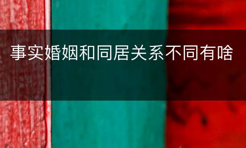 事实婚姻和同居关系不同有啥