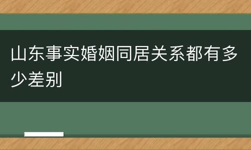 山东事实婚姻同居关系都有多少差别