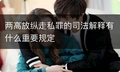两高放纵走私罪的司法解释有什么重要规定
