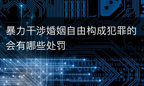 暴力干涉婚姻自由构成犯罪的会有哪些处罚