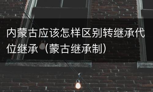 内蒙古应该怎样区别转继承代位继承（蒙古继承制）