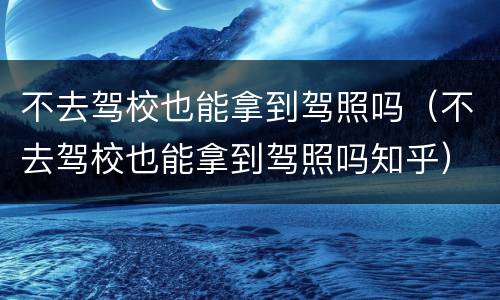 不去驾校也能拿到驾照吗（不去驾校也能拿到驾照吗知乎）