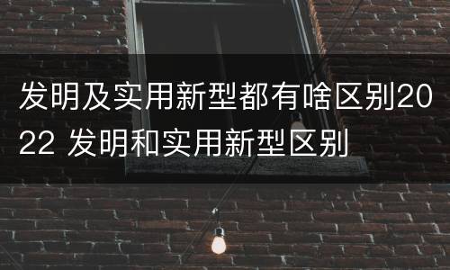 发明及实用新型都有啥区别2022 发明和实用新型区别