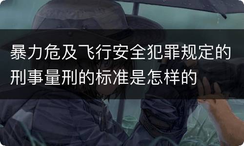 暴力危及飞行安全犯罪规定的刑事量刑的标准是怎样的