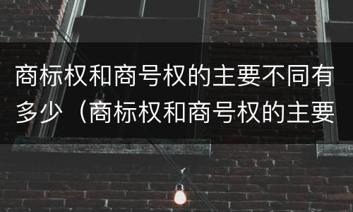 商标权和商号权的主要不同有多少（商标权和商号权的主要不同有多少种）