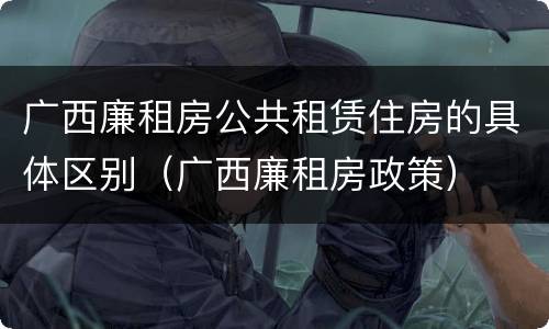 广西廉租房公共租赁住房的具体区别（广西廉租房政策）