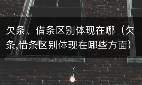 欠条、借条区别体现在哪（欠条,借条区别体现在哪些方面）