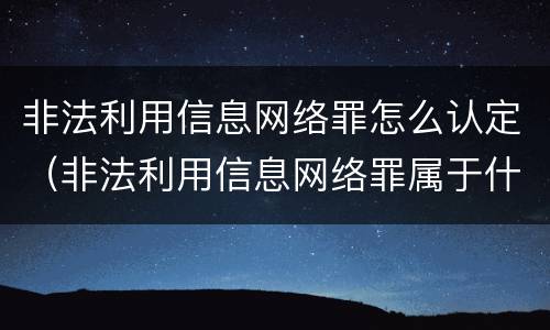 非法利用信息网络罪怎么认定（非法利用信息网络罪属于什么案件）
