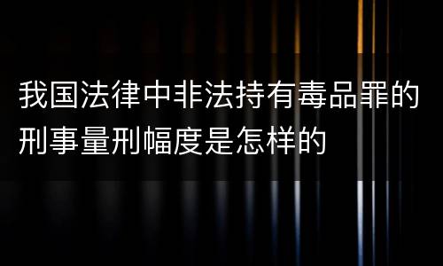 我国法律中非法持有毒品罪的刑事量刑幅度是怎样的