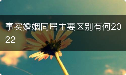 事实婚姻同居主要区别有何2022