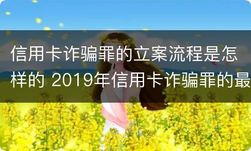 信用卡诈骗罪的立案流程是怎样的 2019年信用卡诈骗罪的最新立案标准