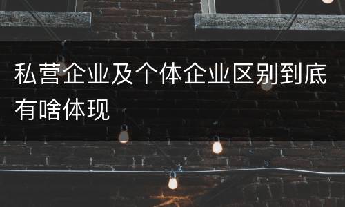 私营企业及个体企业区别到底有啥体现